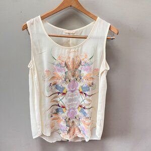 Pearl Womens‎ S Sleeveless Printed Floral Top Polyester